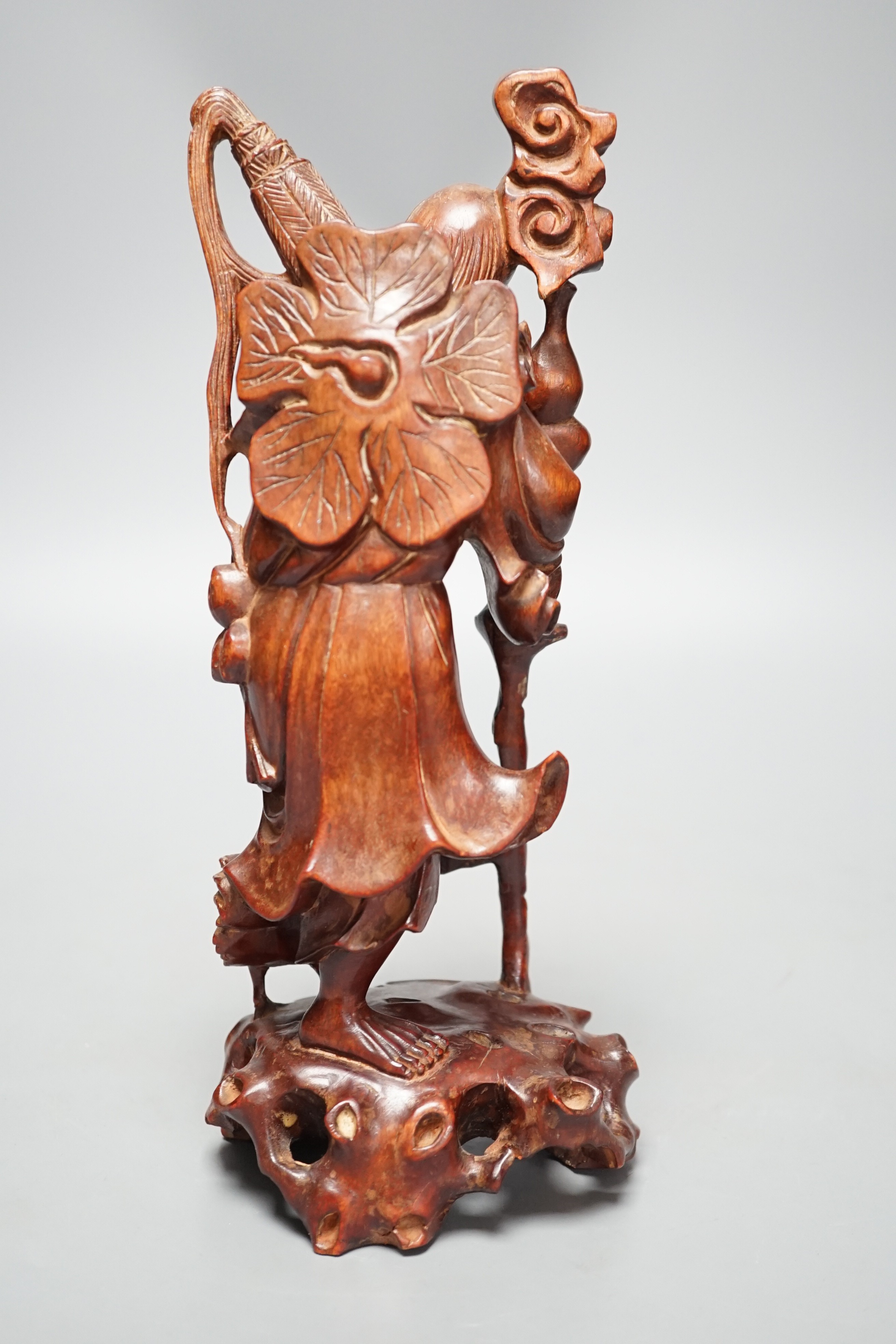 A Chinese hardwood figure of Li Tieguai 26cm